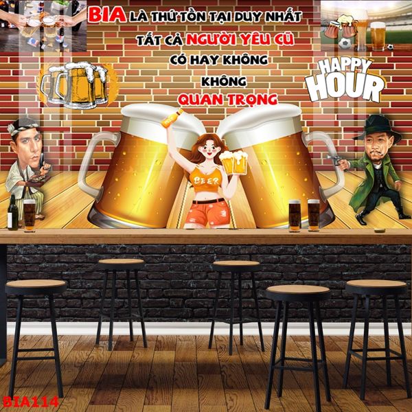 Hình ảnh tranh dán tường quán Bia quán nhậu đẹp 18